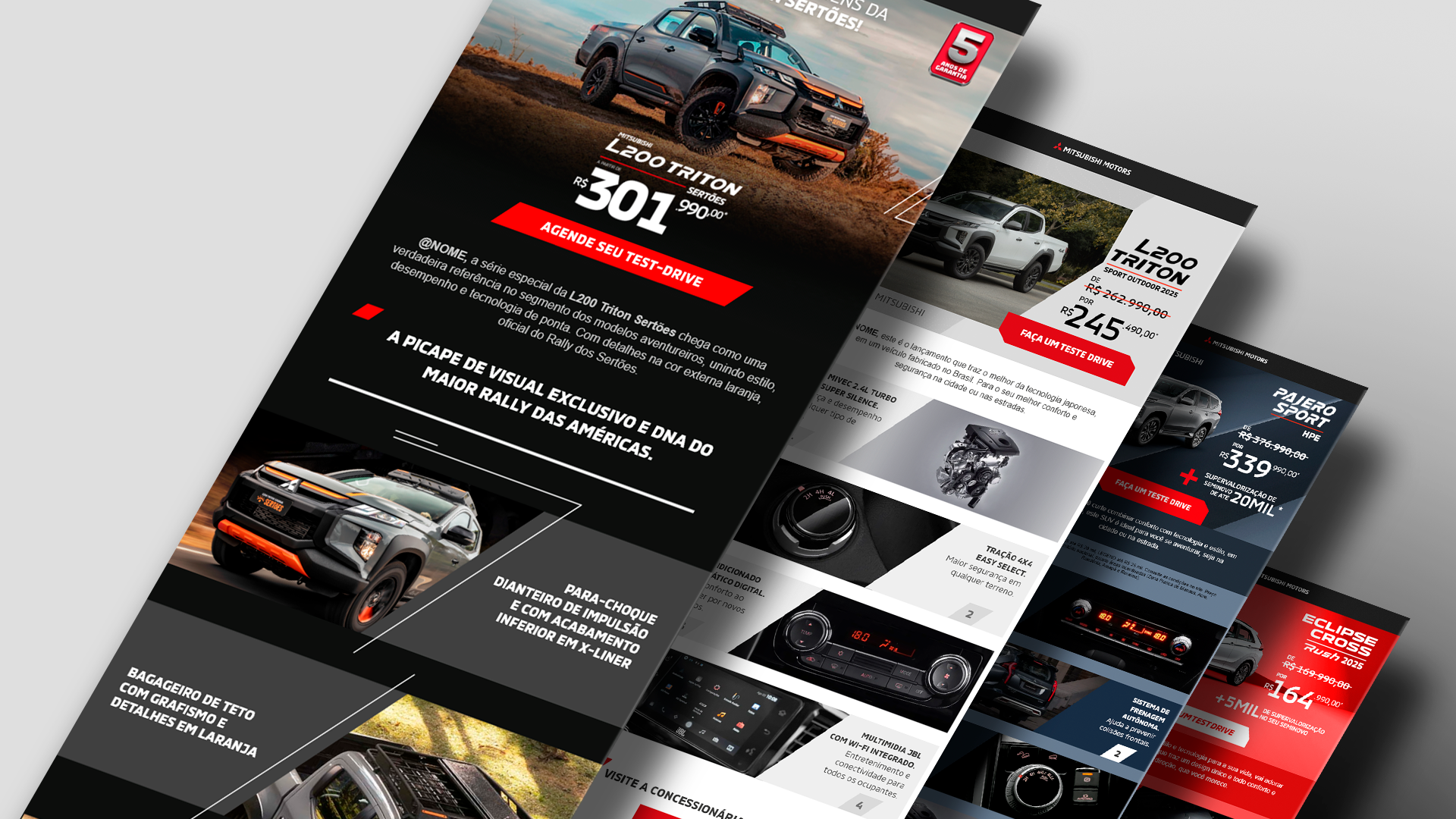 E-mail ou landing de CRM Mitsubishi em desktop