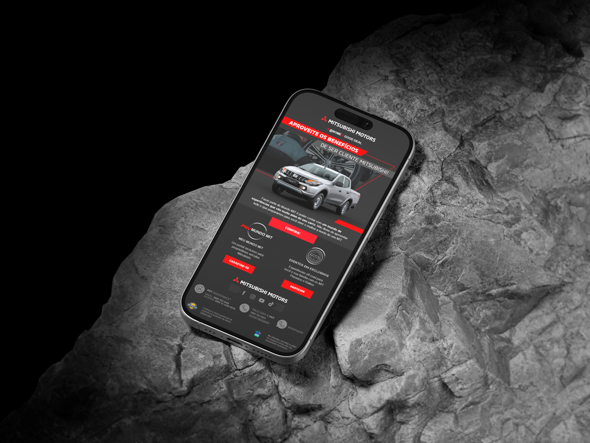 Versão mobile de comunicação CRM Mitsubishi
