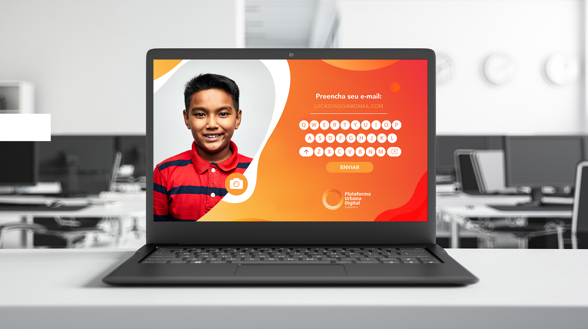 Tela da plataforma, módulo de cadastro com elementos acessíveis