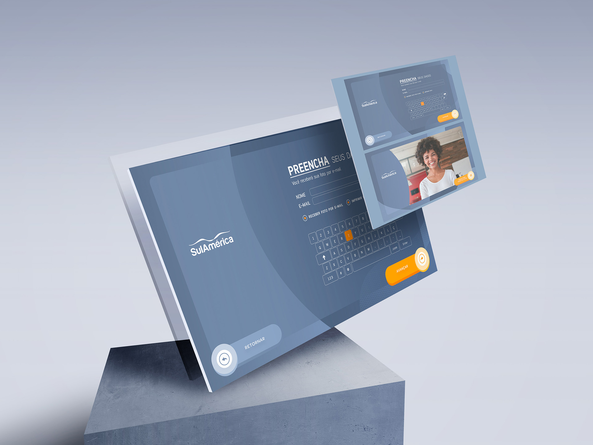 Trecho da timeline SulAmérica, módulo com marcos e imagens