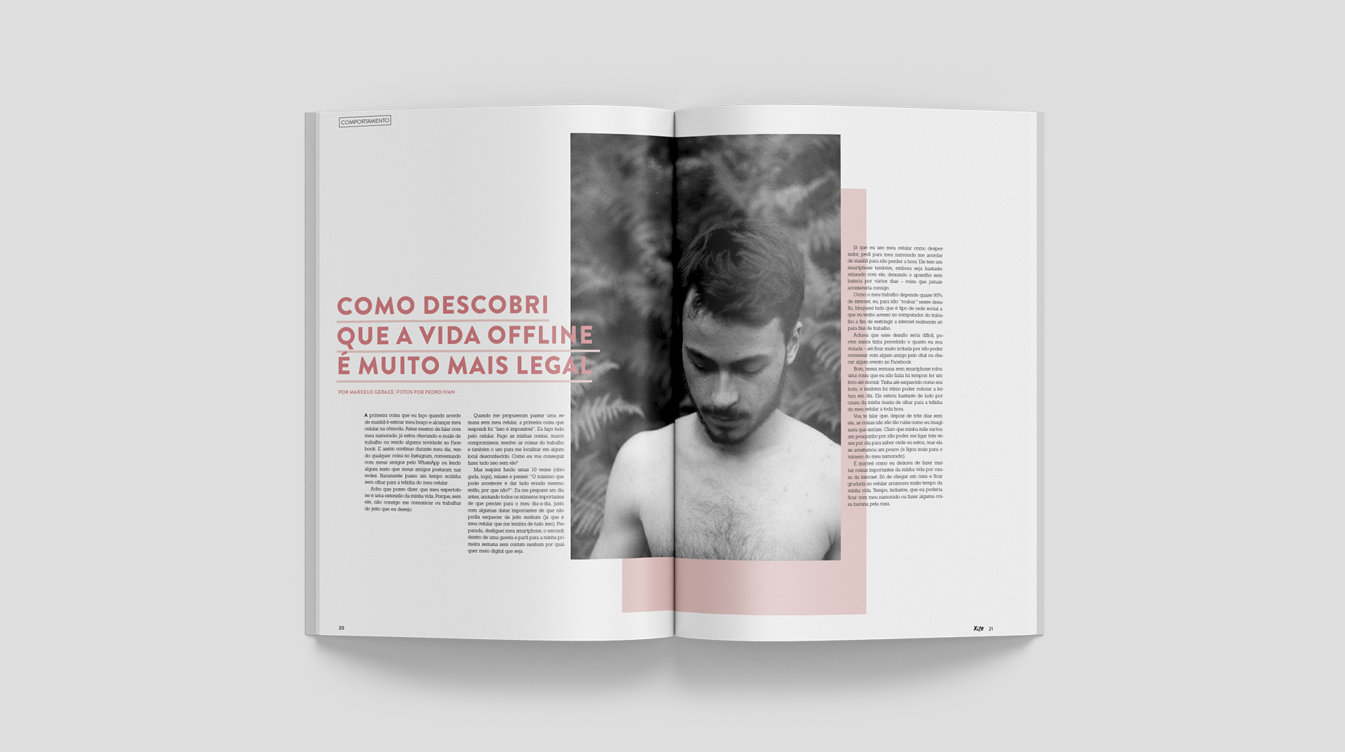 Detalhe editorial da Revista Xico, composição tipográfica